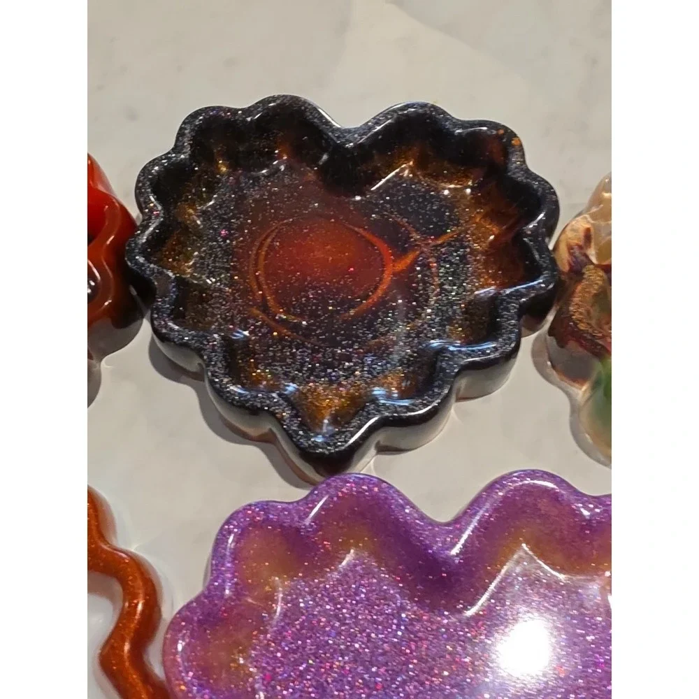 Small Wavy Edge Heart Shaped Trinket Tray. PRICE IS FOR ONE‎ BOWL